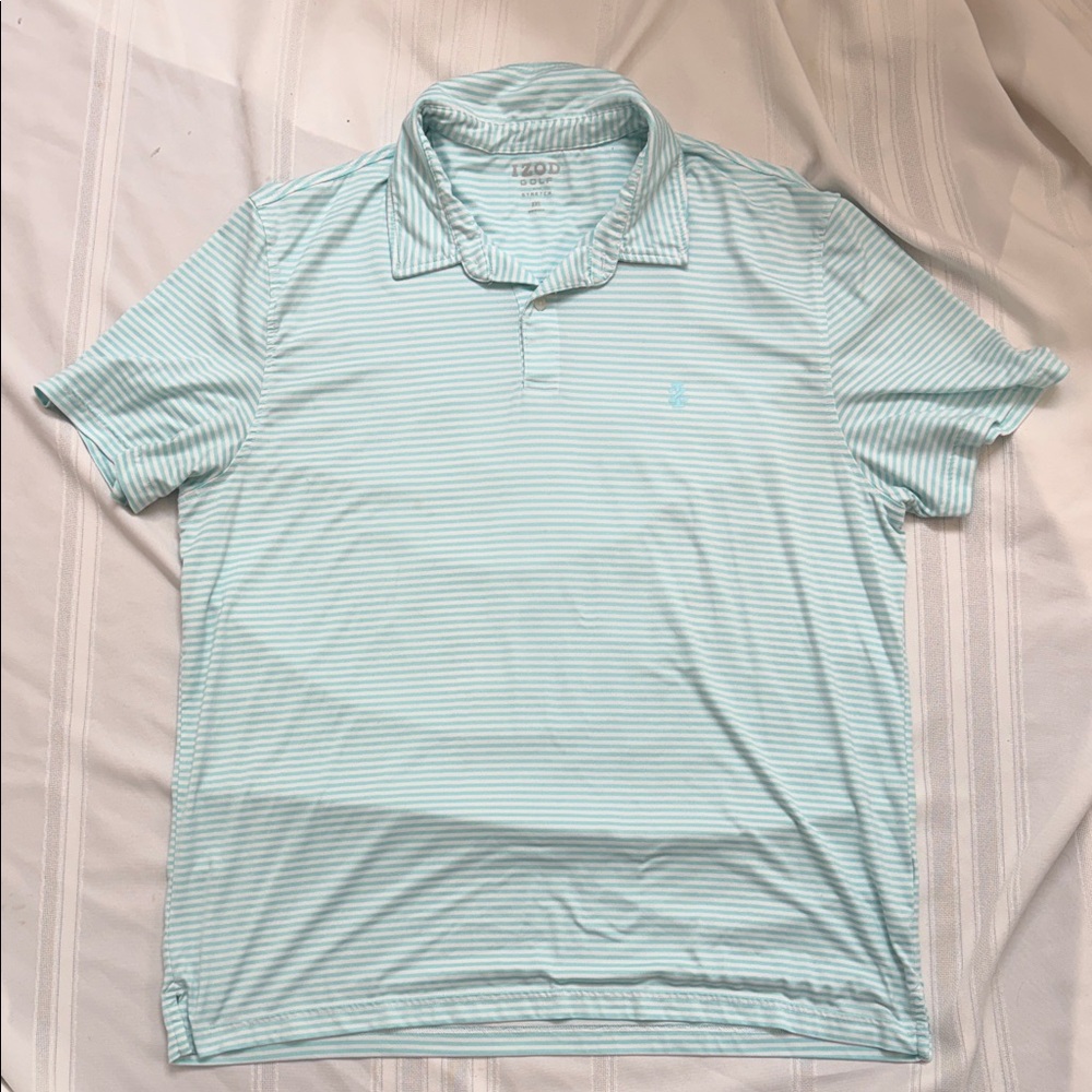 IZOD Men's Aqua Striped Polo Shirt
